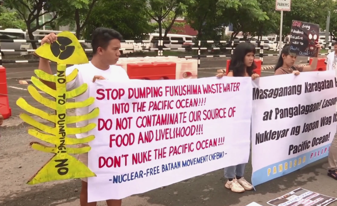 菲律宾渔民抗议日本核污染水排海
